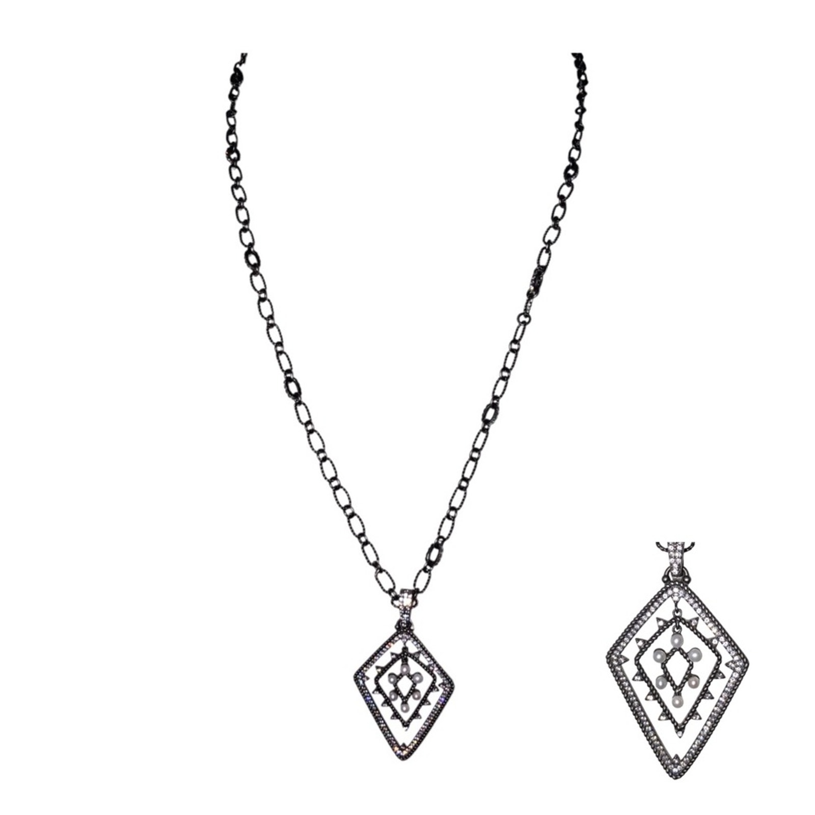 Freida Rothman Orbit Pearl Enhancer Pendant Necklace 275$